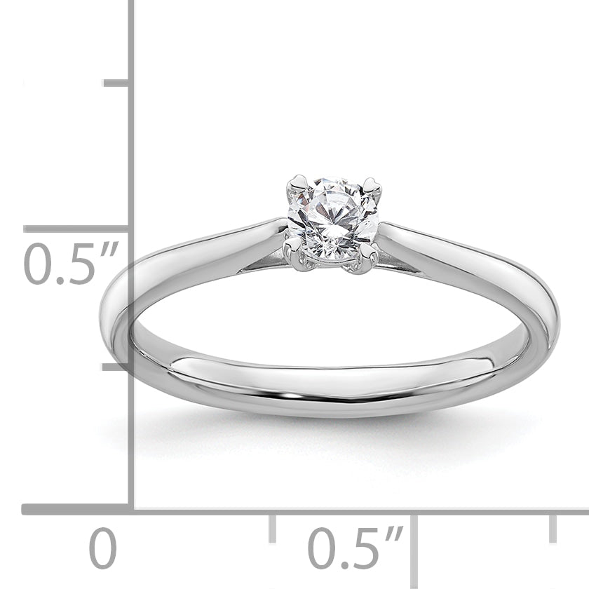 True Origin 14k White Gold 1/4 Ct. Lab Grown Diamond VS/SI+ G+ Round Solitaire Engagement Ring