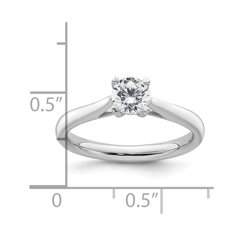 True Origin 14k White Gold 1/2 Ct. Lab Grown Diamond VS/SI+ G+ Round Solitaire Engagement Ring