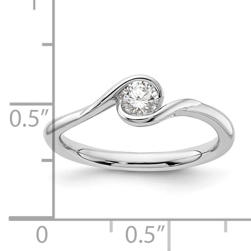 14k White Gold 1/4 Ct. Lab Grown Diamond VS/SI+ G+ Round Solitaire Engagement Ring