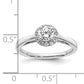 14k White Gold 1/2 Ct. Lab Grown Diamond VS/SI+ G+ Round Halo Engagement Ring