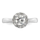 14k White Gold 1/4 Ct. Lab Grown Diamond VS/SI+ G+ 3/4 Ct. Center Round Halo Engagement Ring