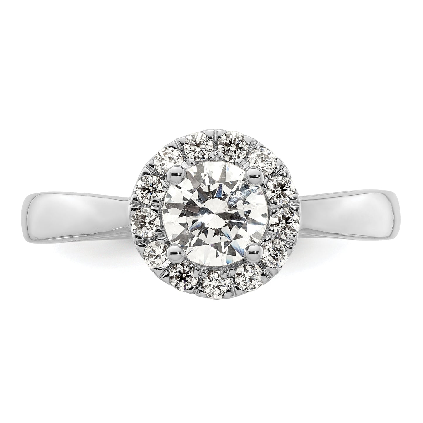 14k White Gold 1/4 Ct. Lab Grown Diamond VS/SI+ G+ 3/4 Ct. Center Round Halo Engagement Ring