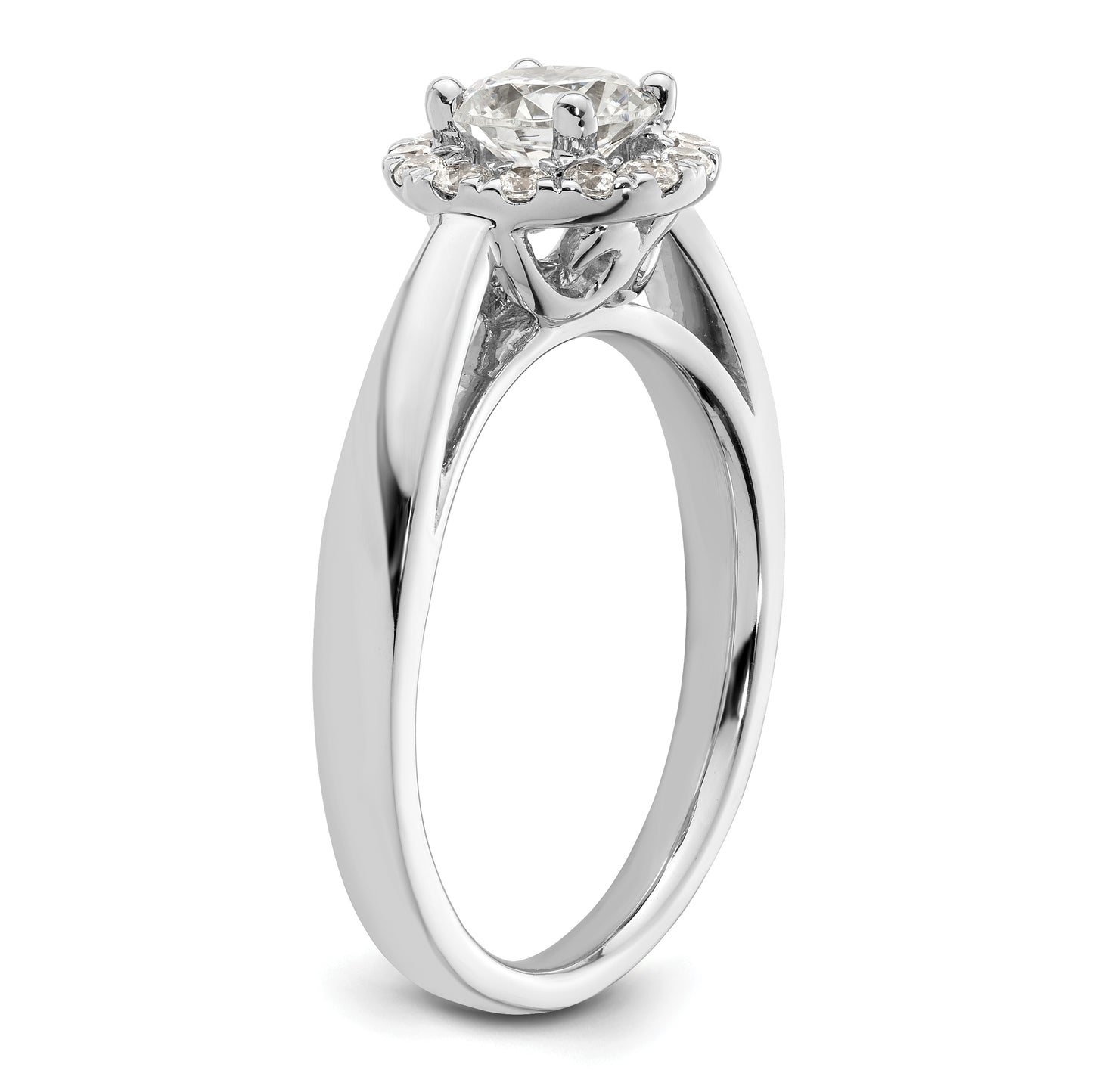 14k White Gold 1/4 Ct. Lab Grown Diamond VS/SI+ G+ 3/4 Ct. Center Round Halo Engagement Ring