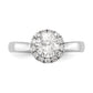 14k White Gold 1/3 Ct. Lab Grown Diamond VS/SI+ G+ 1 Ct. Center Round Halo Engagement Ring