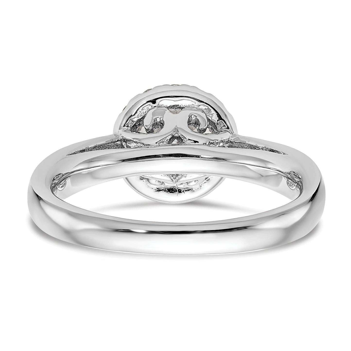 14k White Gold 1/3 Ct. Lab Grown Diamond VS/SI+ G+ 1 Ct. Center Round Halo Engagement Ring