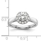 14k White Gold 1/3 Ct. Lab Grown Diamond VS/SI+ G+ 1 Ct. Center Round Halo Engagement Ring