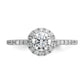 14k White Gold 3/4 Ct. Lab Grown Diamond VS/SI+ G+ Complete Size 5 Halo Engagement Ring