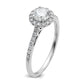 14k White Gold 3/4 Ct. Lab Grown Diamond VS/SI+ G+ Complete Size 5 Halo Engagement Ring