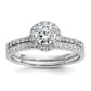 14k White Gold 3/4 Ct. Lab Grown Diamond VS/SI+ G+ Halo Engagement Ring