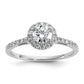 14k White Gold 3/4 Ct. Lab Grown Diamond VS/SI+ G+ Complete Size 6 Halo Engagement Ring