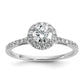 14k White Gold 3/4 Ct. Lab Grown Diamond VS/SI+ G+ Halo Engagement Ring