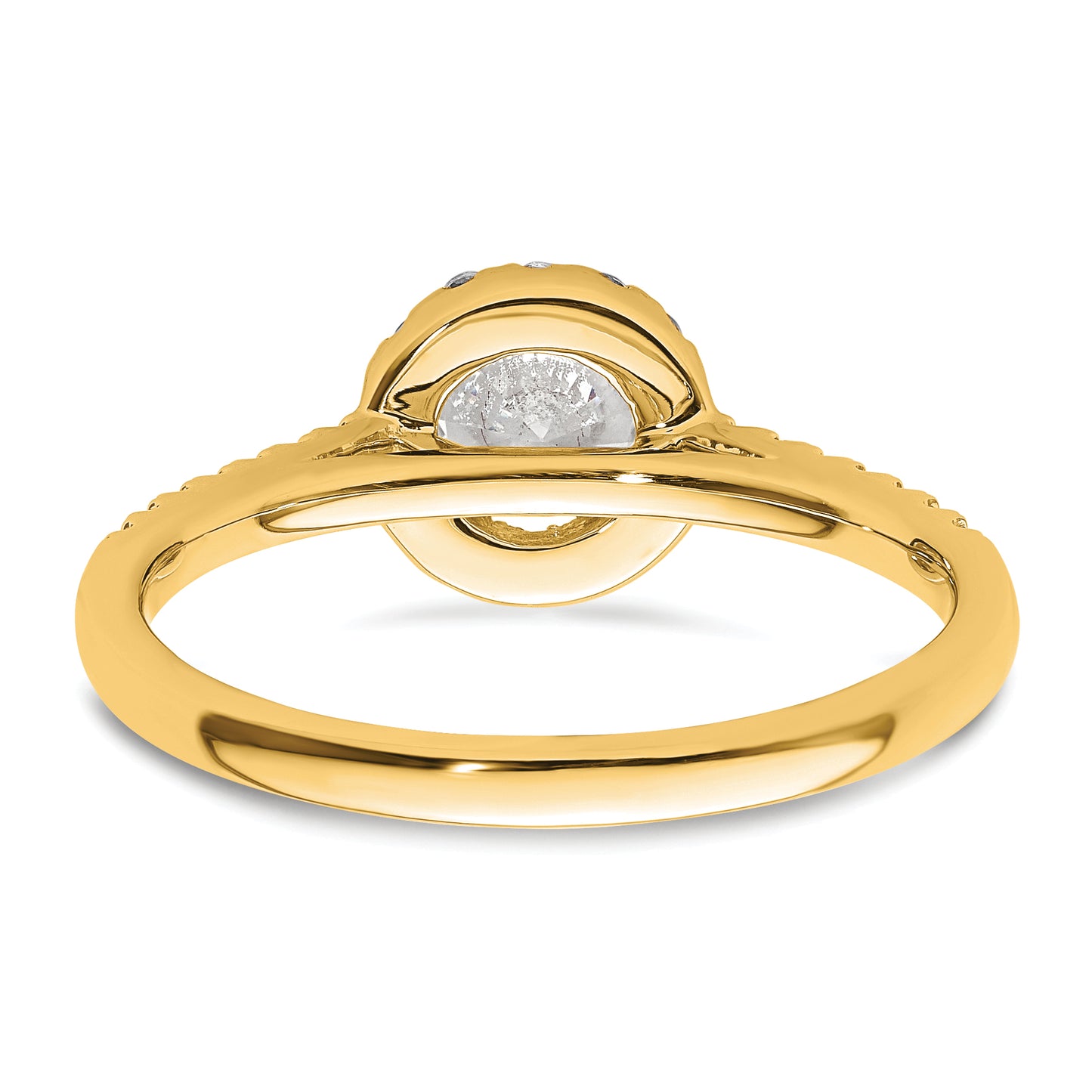 14k Yellow Gold 3/4 Ct. Lab Grown Diamond VS/SI+ G+ Halo Engagement Ring