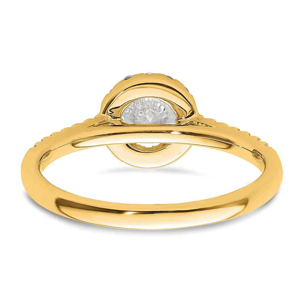 14k Yellow Gold 3/4 Ct. Lab Grown Diamond VS/SI+ G+ Complete Size 5 Halo Engagement Ring