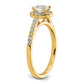 14k Yellow Gold 3/4 Ct. Lab Grown Diamond VS/SI+ G+ Complete Size 5 Halo Engagement Ring