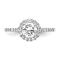 14k White Gold 1/4 Ct. Lab Grown Diamond VS/SI+ G+ 3/4 Ct. Center Halo Engagement Ring