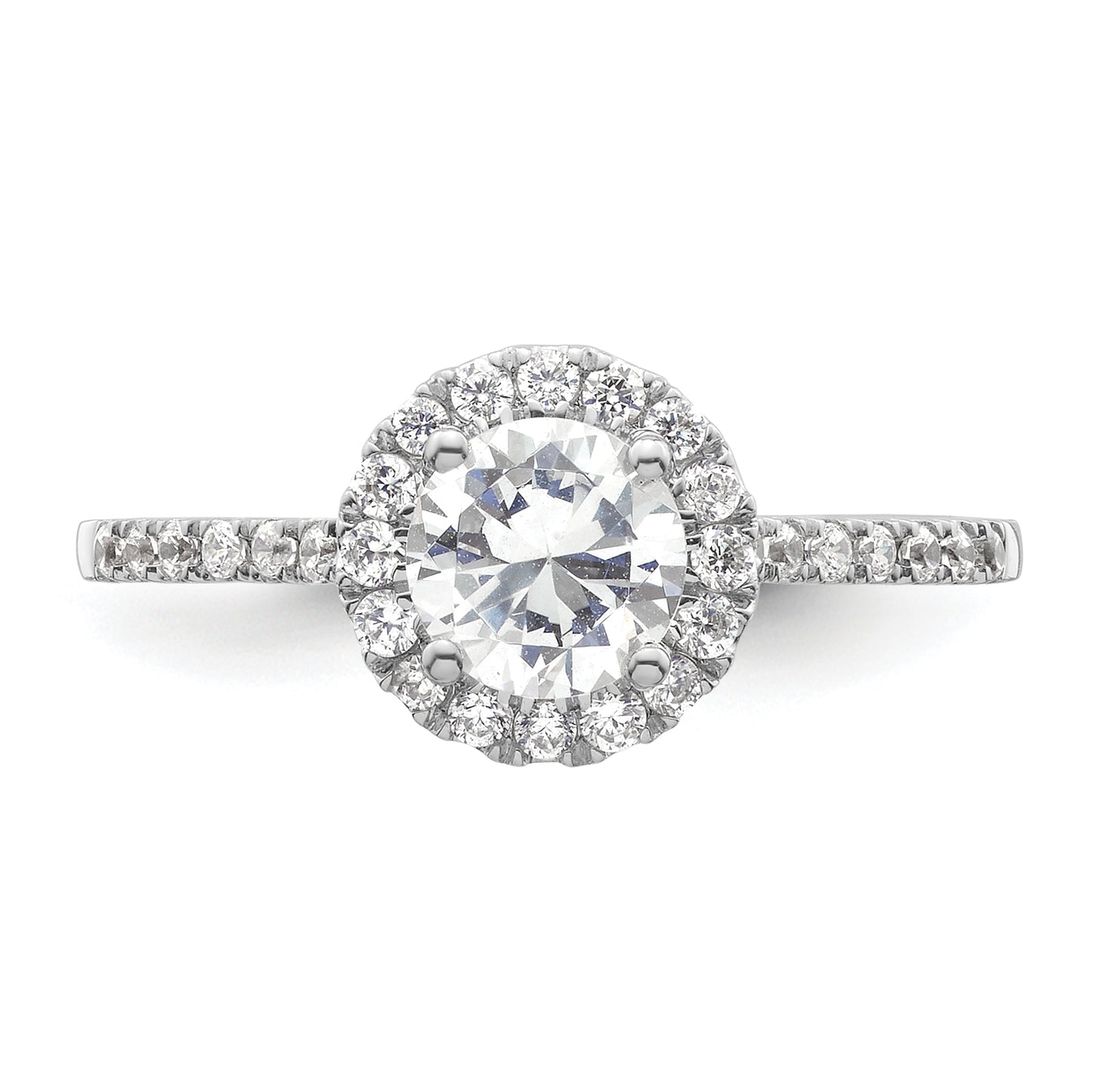 14k White Gold 1/4 Ct. Lab Grown Diamond VS/SI+ G+ 3/4 Ct. Center Halo Engagement Ring