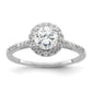 14k White Gold 1/4 Ct. Lab Grown Diamond VS/SI+ G+ 3/4 Ct. Center Halo Engagement Ring