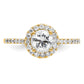 14k Yellow Gold 1/4 Ct. Lab Grown Diamond VS/SI+ G+ 3/4 Ct. Center Semi Mount Halo Engagement Ring