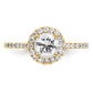 14k Yellow Gold 1/4 Ct. Lab Grown Diamond VS/SI+ G+ 3/4 Ct. Center Halo Engagement Ring