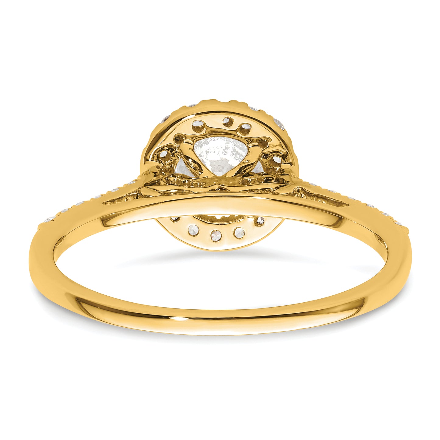 14k Yellow Gold 1/4 Ct. Lab Grown Diamond VS/SI+ G+ 3/4 Ct. Center Halo Engagement Ring