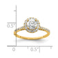 14k Yellow Gold 1/4 Ct. Lab Grown Diamond VS/SI+ G+ 3/4 Ct. Center Semi Mount Halo Engagement Ring