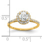 14k Yellow Gold 1/4 Ct. Lab Grown Diamond VS/SI+ G+ 3/4 Ct. Center Halo Engagement Ring