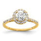 14k Yellow Gold 1/4 Ct. Lab Grown Diamond VS/SI+ G+ 3/4 Ct. Center Halo Engagement Ring