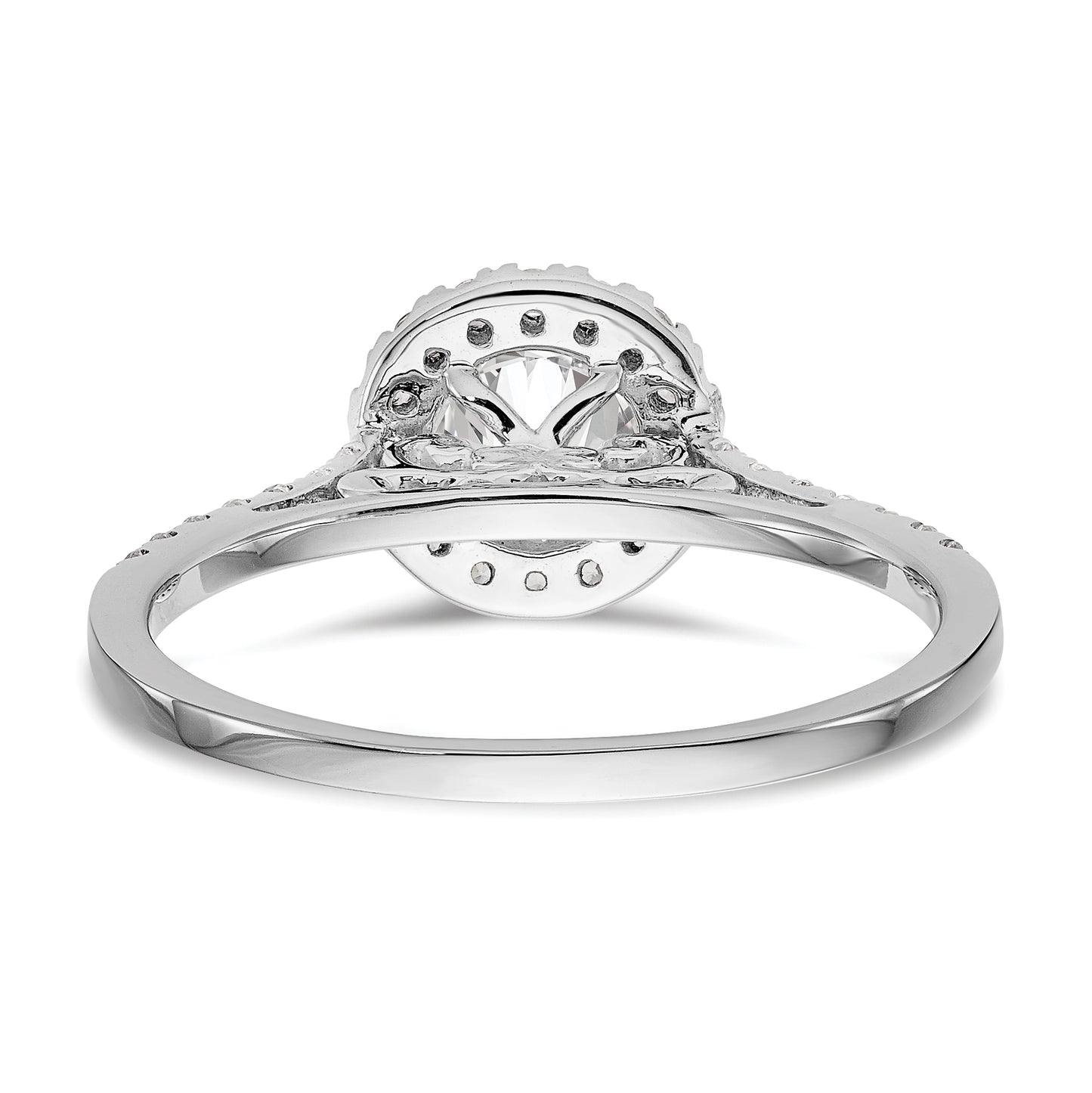 14k White Gold 1/4 Ct. Lab Grown Diamond VS/SI+ G+ 1 Ct. Center Halo Engagement Ring