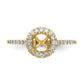 14k Yellow Gold 1/4 Ct. Lab Grown Diamond VS/SI+ G+ 1 Ct. Center Semi Mount Halo Engagement Ring