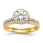 14k Yellow Gold 1/4 Ct. Lab Grown Diamond VS/SI+ G+ 1 Ct. Center Halo Engagement Ring