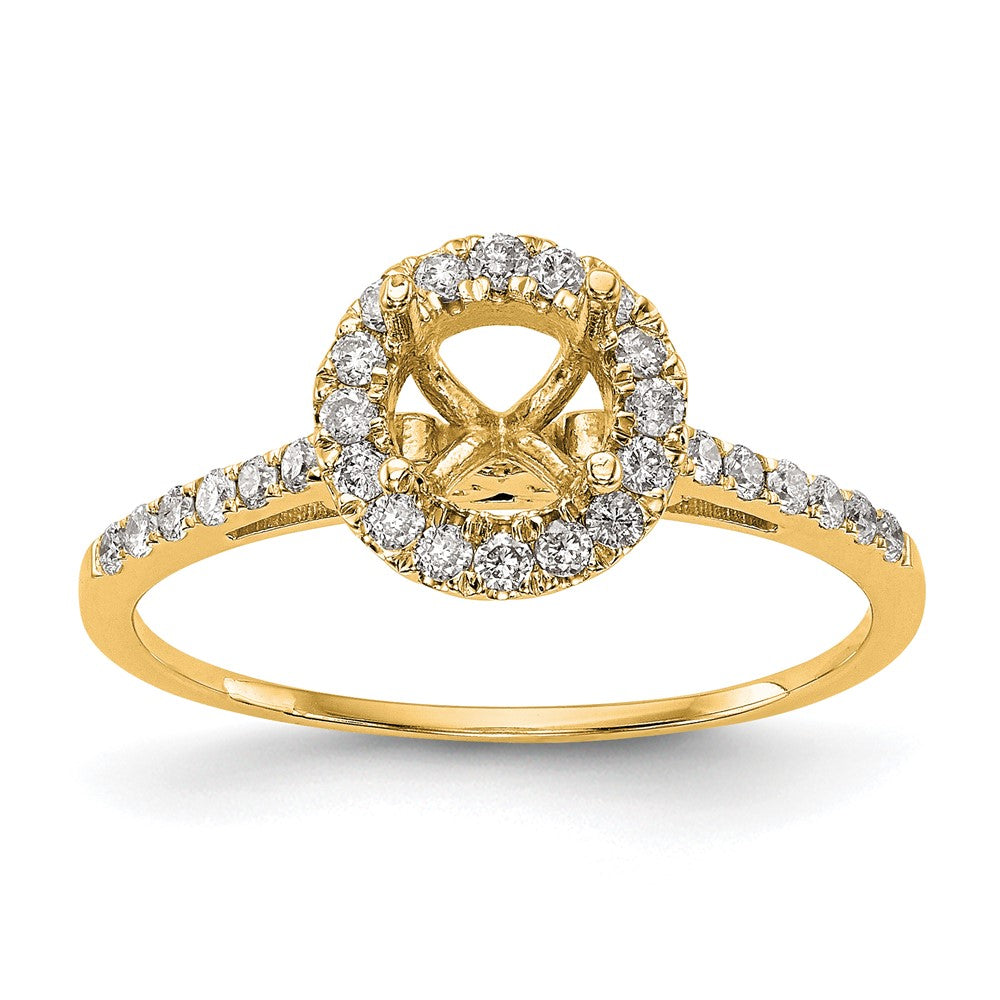 14k Yellow Gold 1/4 Ct. Lab Grown Diamond VS/SI+ G+ 1 Ct. Center Semi Mount Halo Engagement Ring