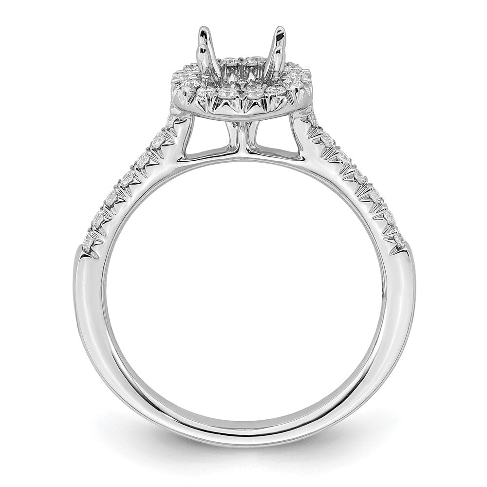 14k White Gold 3/4 Ct. Lab Grown Diamond VS/SI+ G+ Round Complete Size 7 Halo Engagement Ring