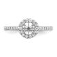 14k White Gold 3/4 Ct. Lab Grown Diamond VS/SI+ G+ Round Complete Size 7 Halo Engagement Ring