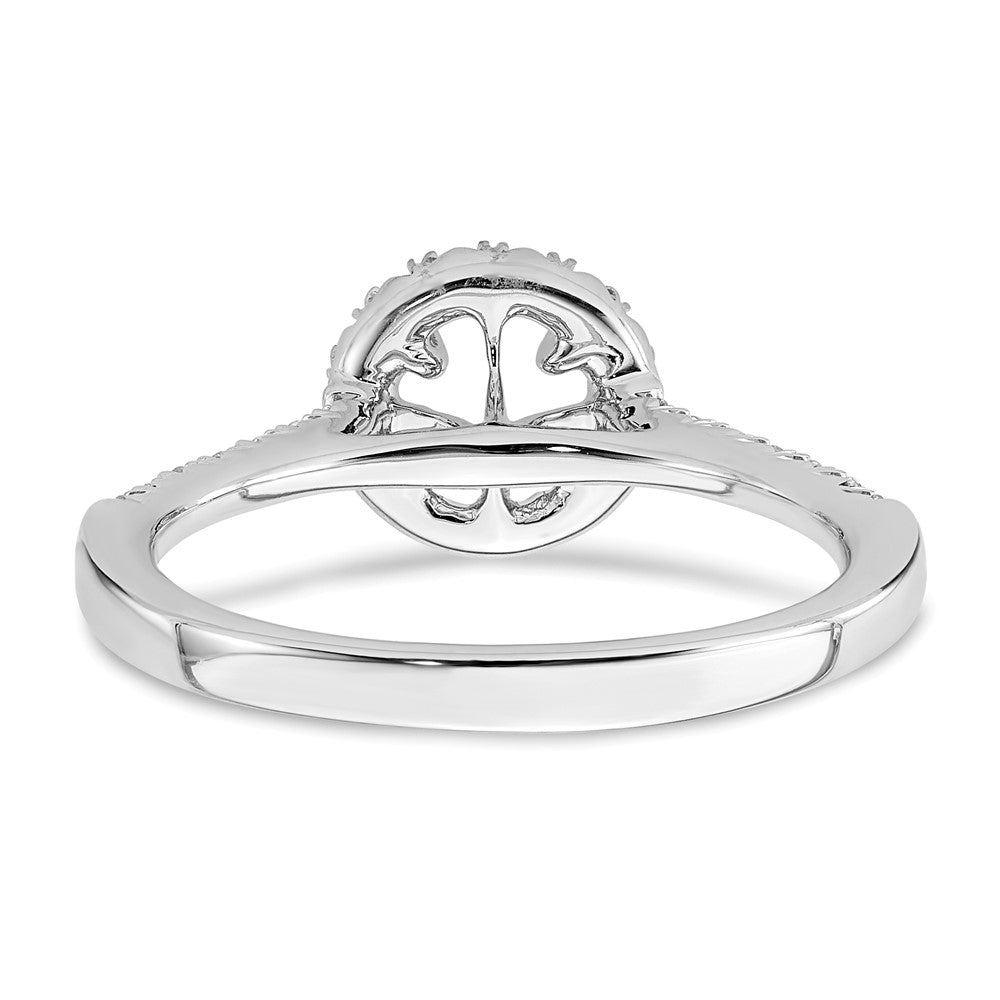 14k White Gold 3/4 Ct. Lab Grown Diamond VS/SI+ G+ Round Complete Size 5 Halo Engagement Ring