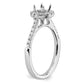 14k White Gold 3/4 Ct. Lab Grown Diamond VS/SI+ G+ Round Complete Size 7 Halo Engagement Ring