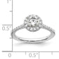 14k White Gold 3/4 Ct. Lab Grown Diamond VS/SI+ G+ Round Halo Engagement Ring