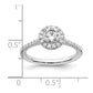 14k White Gold 3/4 Ct. Lab Grown Diamond VS/SI+ G+ Round Complete Size 5 Halo Engagement Ring