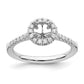 14k White Gold 3/4 Ct. Lab Grown Diamond VS/SI+ G+ Round Complete Size 7 Halo Engagement Ring