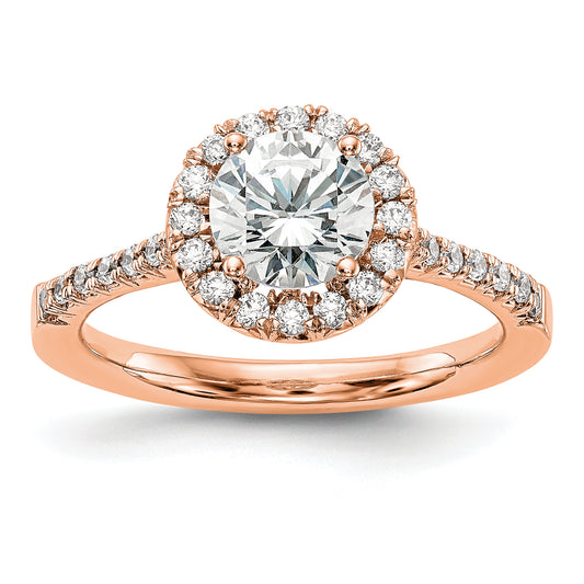 14k Rose Gold 1/3 Ct. Lab Grown Diamond VS/SI+ G+ 1 Ct. Center Round Engagement Ring