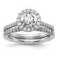 14k White Gold 1/3 Ct. Lab Grown Diamond VS/SI+ G+ 1 Ct. Center Round Engagement Ring