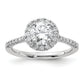 14k White Gold 1/3 Ct. Lab Grown Diamond VS/SI+ G+ 1 Ct. Center Round Engagement Ring