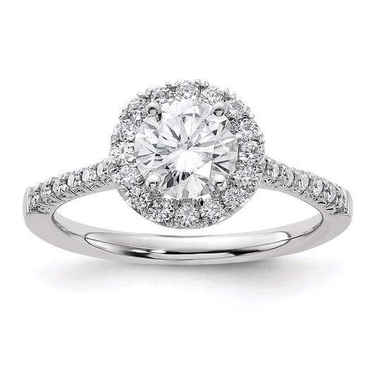 14k White Gold 1/3 Ct. Lab Grown Diamond VS/SI+ G+ 1 Ct. Center Round Engagement Ring