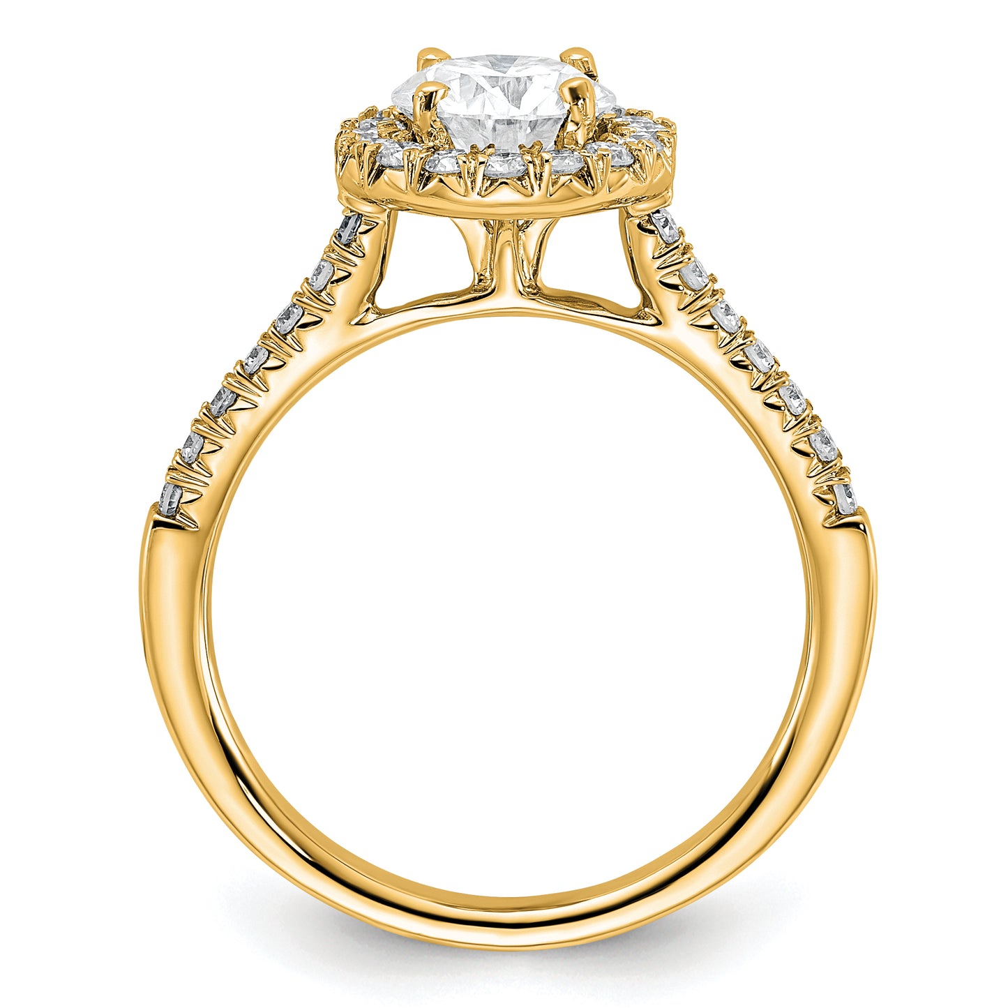 14k Yellow Gold 1/3 Ct. Lab Grown Diamond VS/SI+ G+ 1 Ct. Center Round Engagement Ring