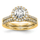 14k Yellow Gold 1/3 Ct. Lab Grown Diamond VS/SI+ G+ 1 Ct. Center Round Engagement Ring