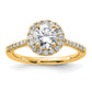 14k Yellow Gold 1/3 Ct. Lab Grown Diamond VS/SI+ G+ 1 Ct. Center Round Engagement Ring