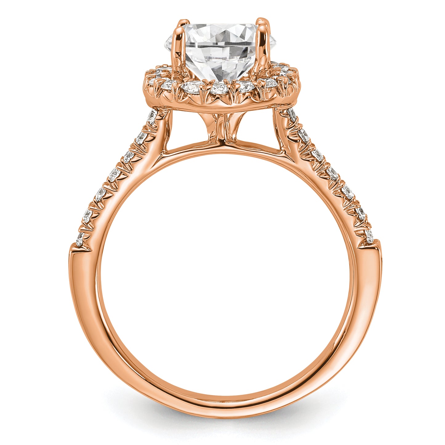 14k Rose Gold 1/2 Ct. Lab Grown Diamond VS/SI+ G+ 1 1/2 Ct. Center Round Engagement Ring