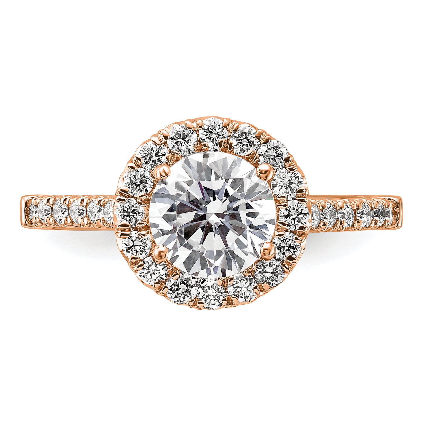 14k Rose Gold 1/2 Ct. Lab Grown Diamond VS/SI+ G+ 1 1/2 Ct. Center Round Engagement Ring