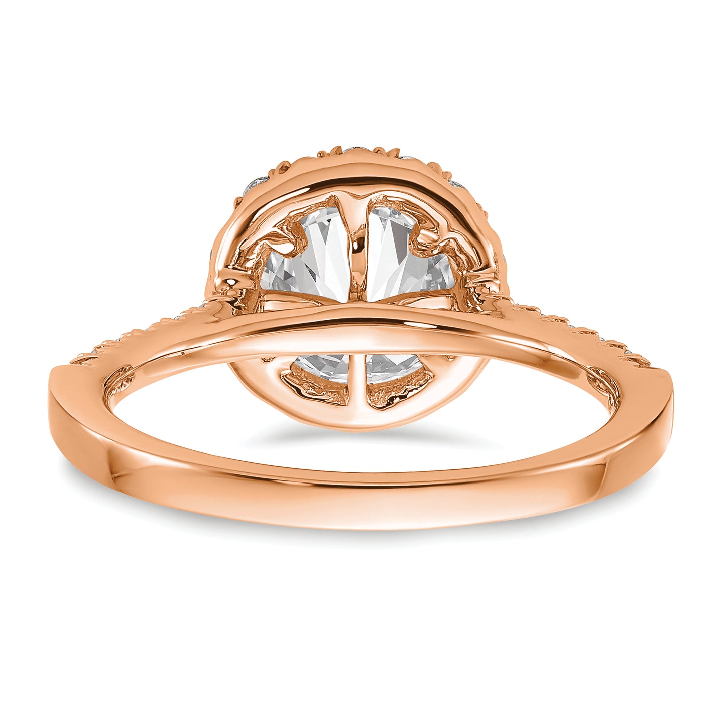 14k Rose Gold 1/2 Ct. Lab Grown Diamond VS/SI+ G+ 1 1/2 Ct. Center Round Engagement Ring