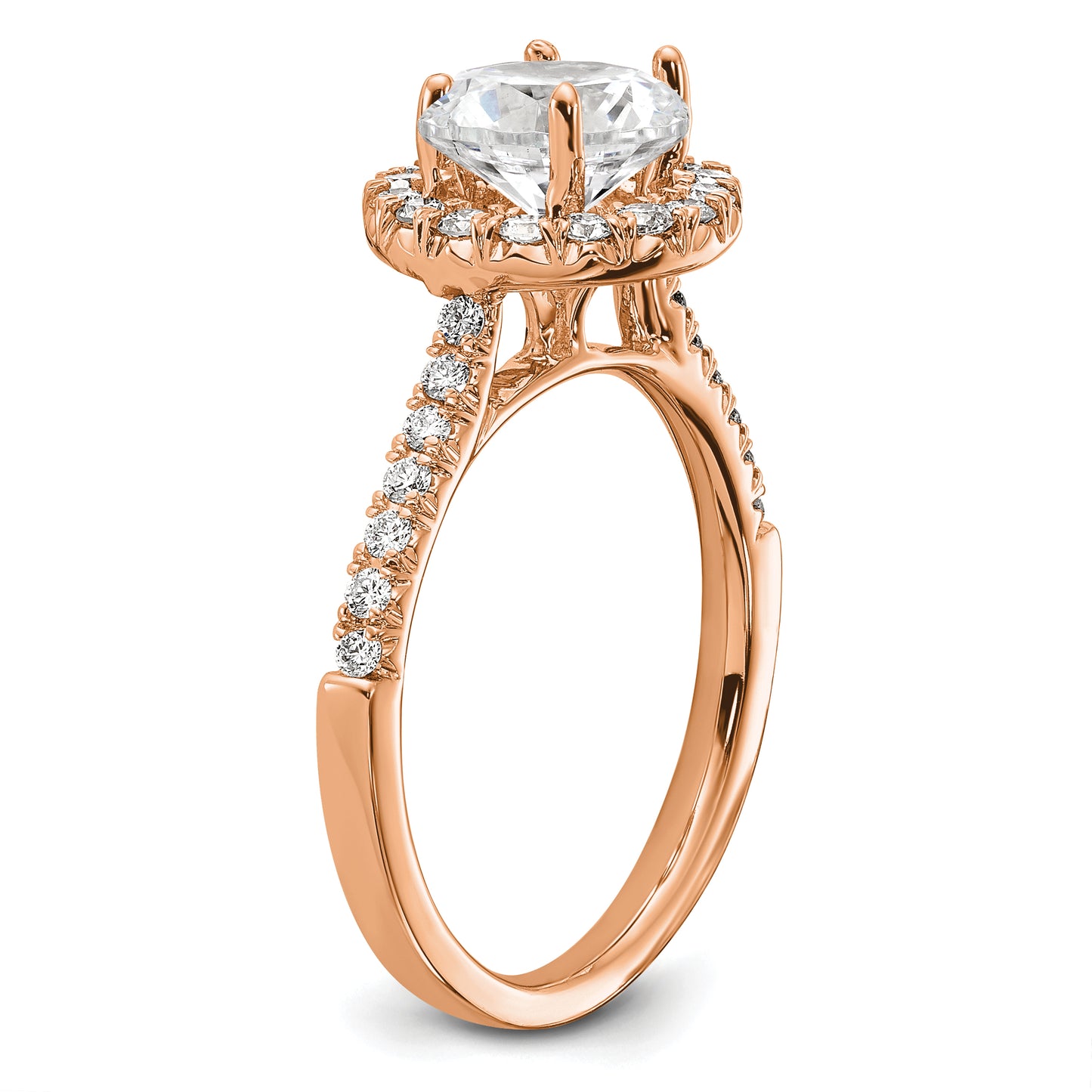 14k Rose Gold 1/2 Ct. Lab Grown Diamond VS/SI+ G+ 1 1/2 Ct. Center Round Engagement Ring