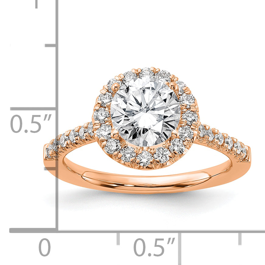 14k Rose Gold 1/2 Ct. Lab Grown Diamond VS/SI+ G+ 1 1/2 Ct. Center Round Engagement Ring